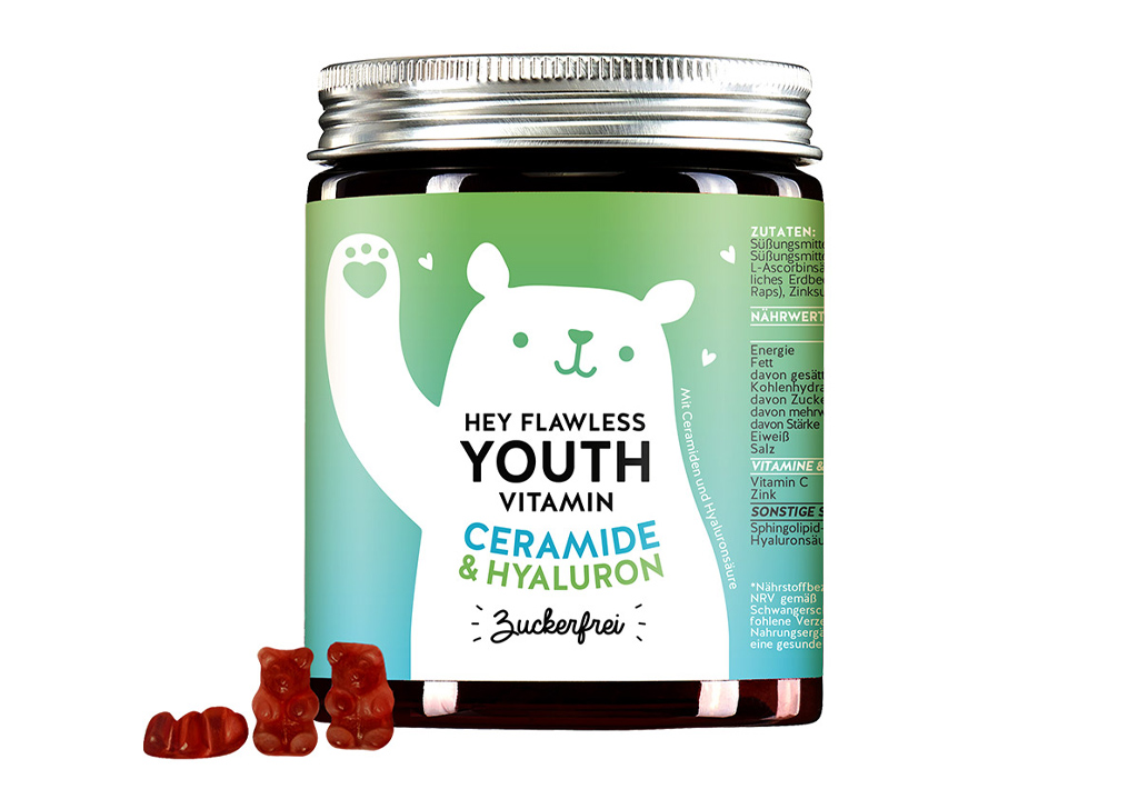 Bears with Benefits Hey Flawless Youth anti-age vitaminy pro pleť s ceramidy bez cukru