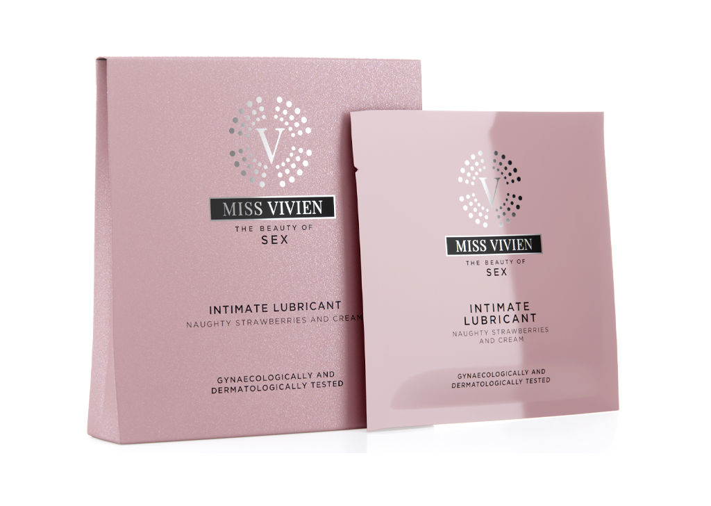 Miss Vivien balíček 3 jednorázových lubrikačních gelů Strawbery & Cream