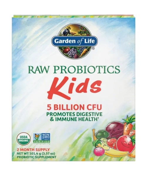 Garden of life RAW Organic Probiotika - pro děti - na podporu zažívání, s příchutí banánu