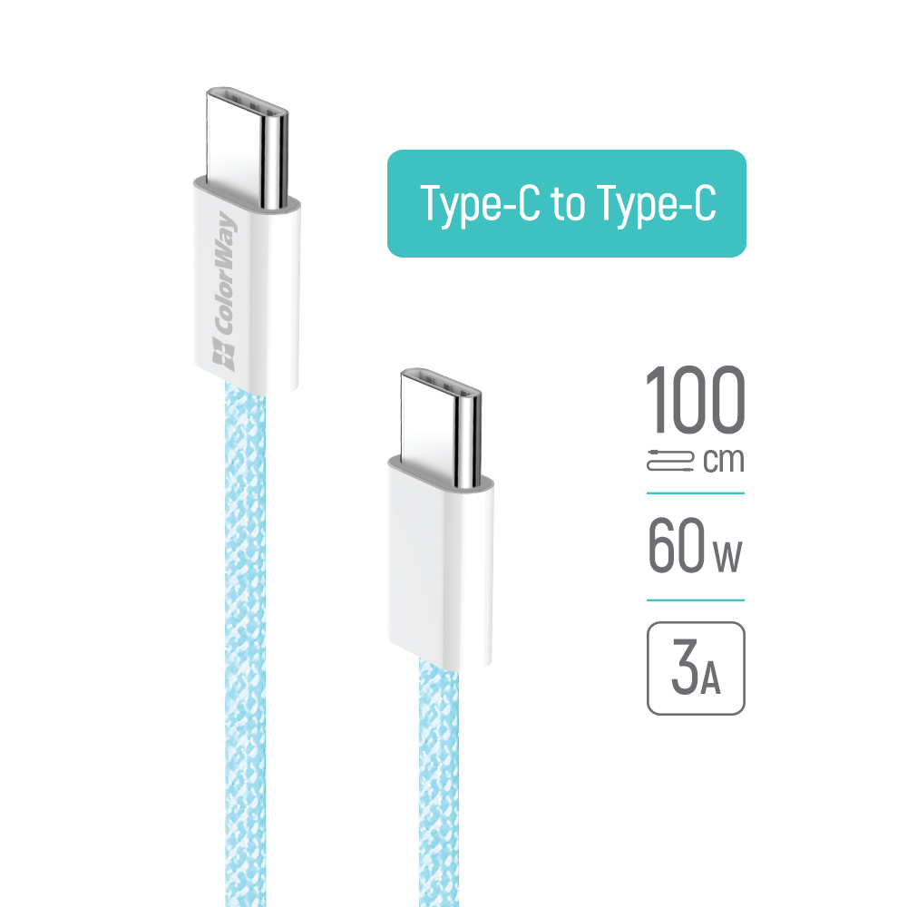 Kábel ColorWay Type-C - Type-C (braided cotton) PD Fast Charging 60W, 3.0А, 1m, modrý (CW-CBPDCC061-BL)
Kábel ColorWay Type-C - Type-C (braided cotton) PD Fast Charging 60W, 3.0А, 1m, modrý (CW-CBPDCC061-BL)