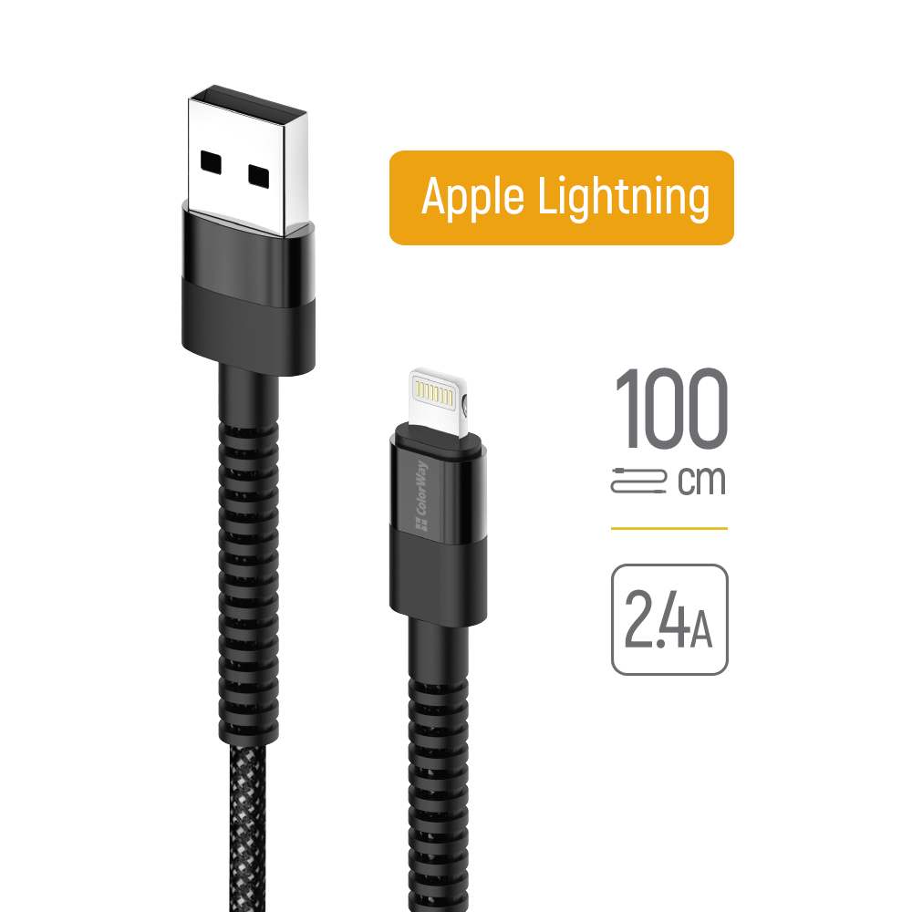 Kábel ColorWay USB - Apple Lightning (nylon - long head) 2.4А 1m čierny (CW-CBUL063-BK)
Kábel ColorWay USB - Apple Lightning (nylon - long head) 2.4А 1m čierny (CW-CBUL063-BK)