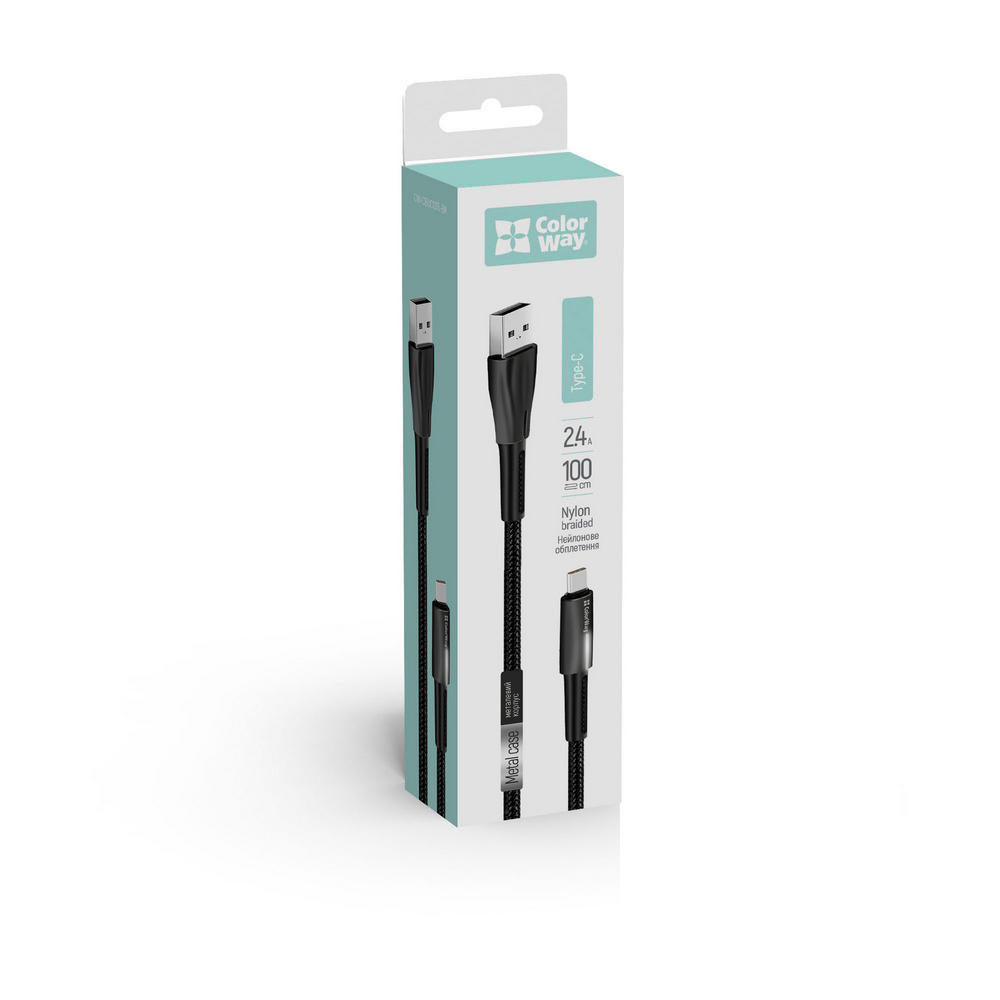 ColorWay Kábel USB Type-C (zink alloy + LED) 2.4A 1m, black (CW-CBUC035-BK)
ColorWay Kábel USB Type-C (zink alloy + LED) 2.4A 1m, black (CW-CBUC035-BK)