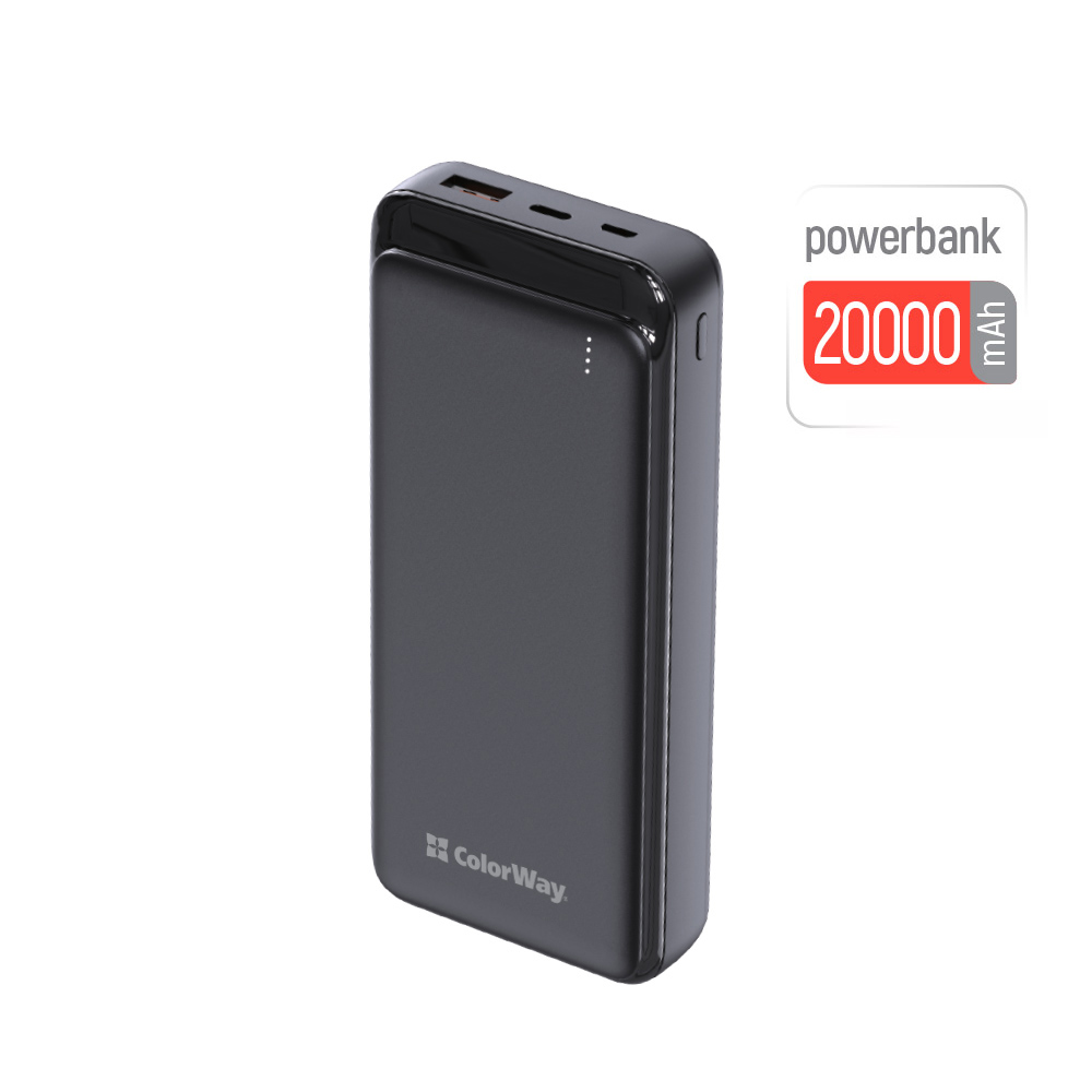 PowerBank ColorWay 20 000 mAh Slim (USB QC3.0 + USB-C PD 20W) Čierna (CW-PB200LPG3BK-PD)
PowerBank ColorWay 20 000 mAh Slim (USB QC3.0 + USB-C PD 20W) Čierna (CW-PB200LPG3BK-PD)