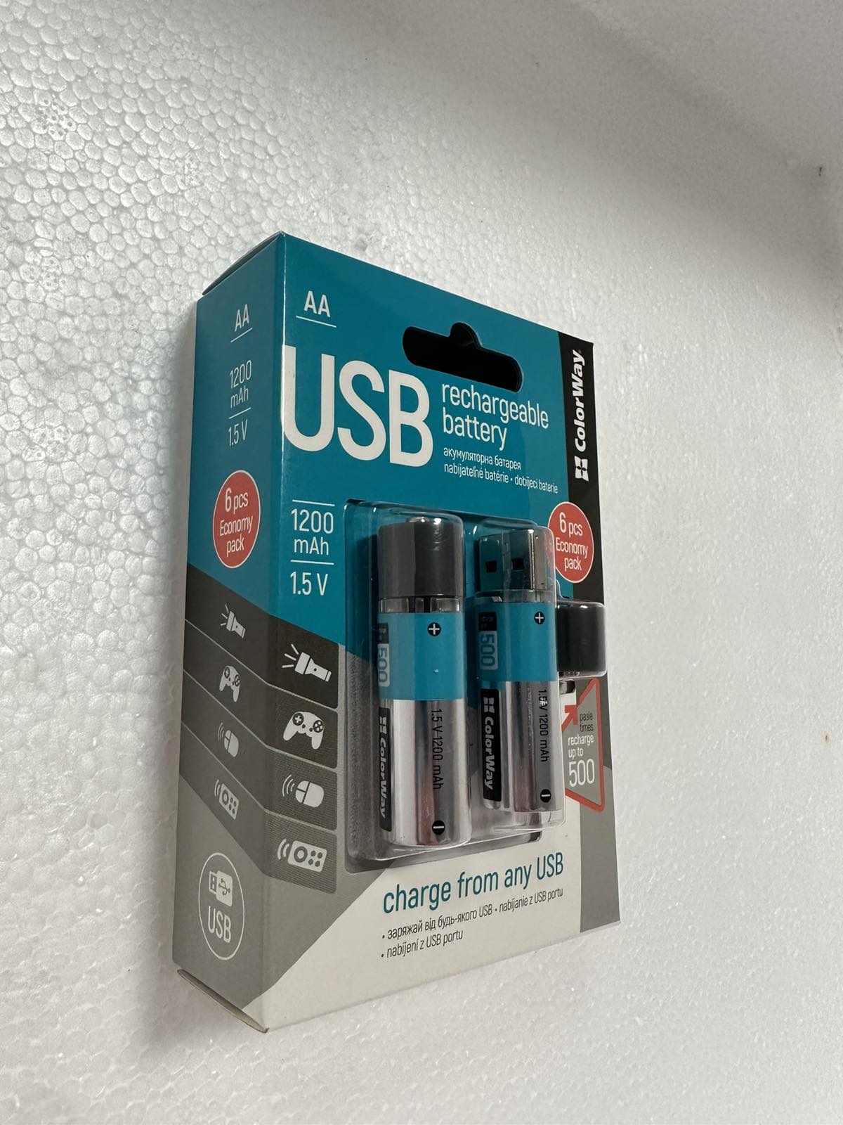 ColorWay Nabíjateľné batérie AA cez USB 1200mAh 1.5V - 6ks v balení (CW-UBAA-07)
ColorWay Nabíjateľné batérie AA cez USB 1200mAh 1.5V - 6ks v balení (CW-UBAA-07)