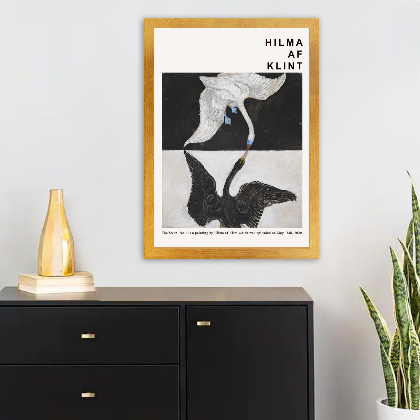 Dekorativní obraz H.Klint LABUTĚ Polystyren 55x75cm