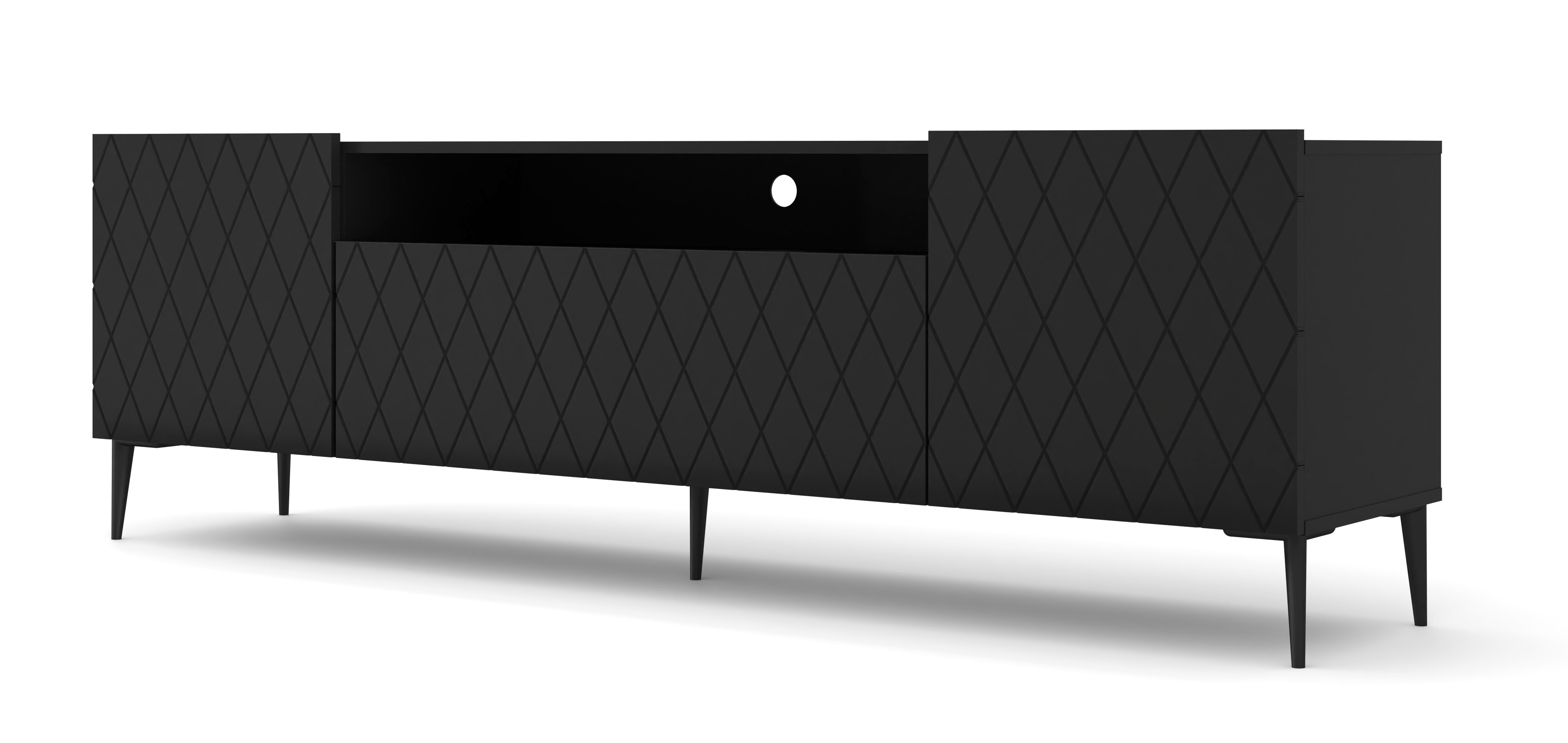 TV stolek Diuna 193 cm, černý mat + černá