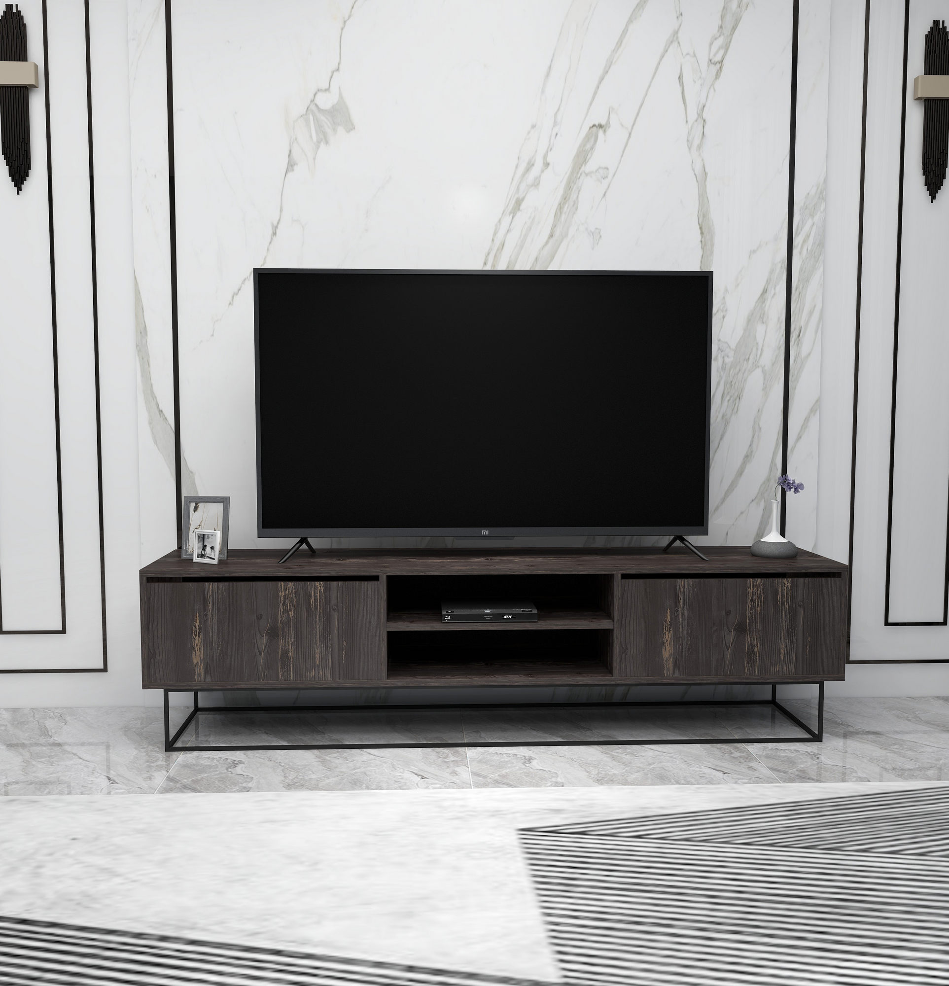 Televizní stolek ESCAPE hnědý černý