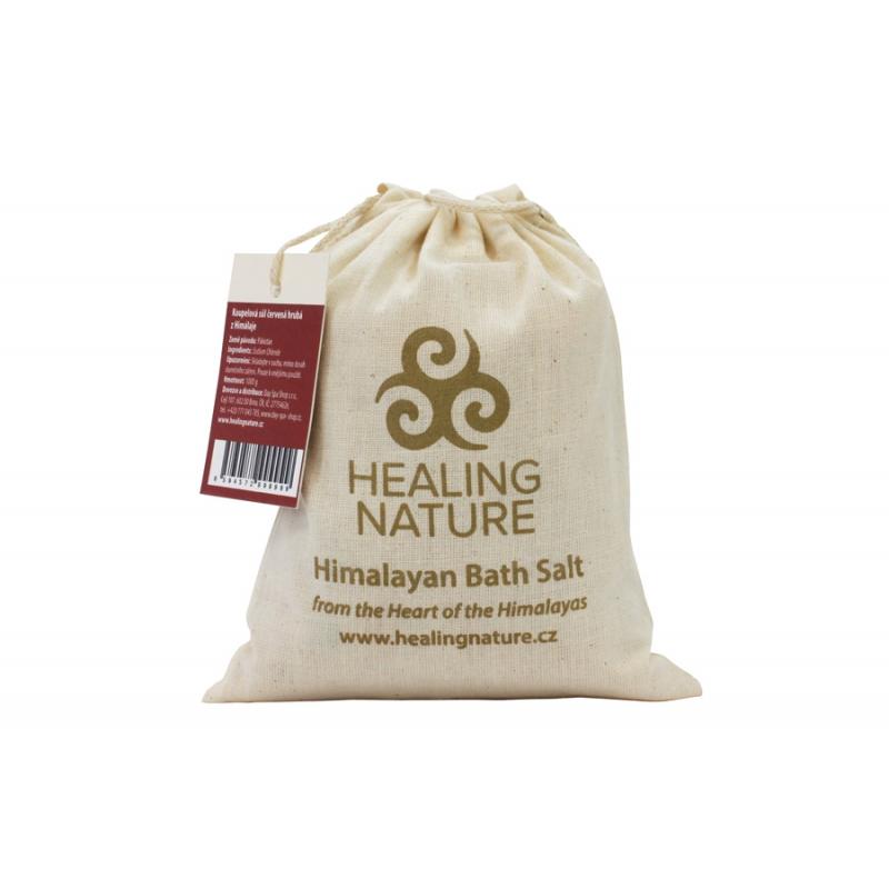 Healing Nature Himálajská koupelová sůl, červená hrubá, 1 kg, 