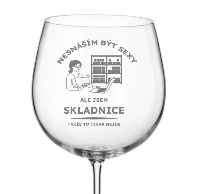 Dekorant Sklenička na víno pro skladnici SEXY SKLADNICE