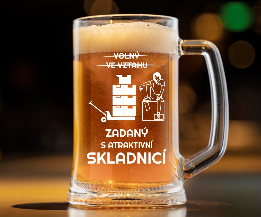 Dekorant Pivní půllitr pro skladníka ZADANÍ S AKTRAKTIVNÍ SKLADNICÍ