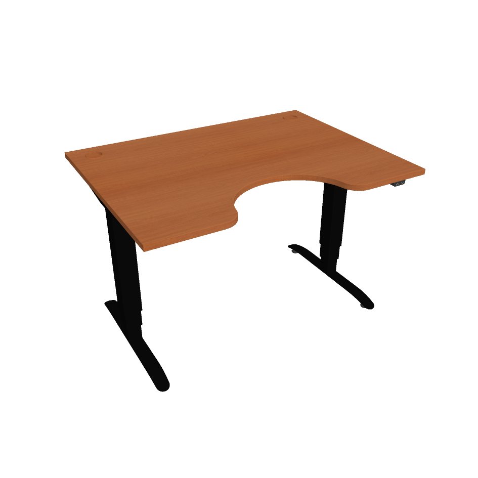 Elektricky výškově stavitelný stůl Hobis Motion Ergo - 3 segmentový, standardní ovladač Šířka: 120 cm, Barva desky: třešeň, Barva kovu: černá RAL 9005