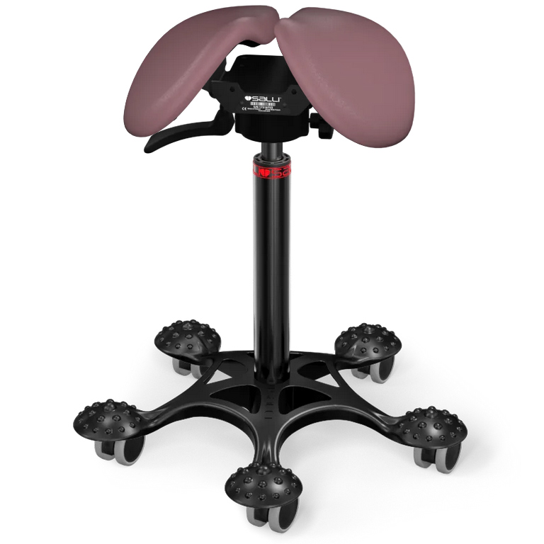 Sedlová stolička SALLI Swing Farba čalúnenia: Syntetická koža - staroružová #9532, Výška postavy: Vysoká (L) - od 165 cm, Konštrukcia: čierna + masáž…