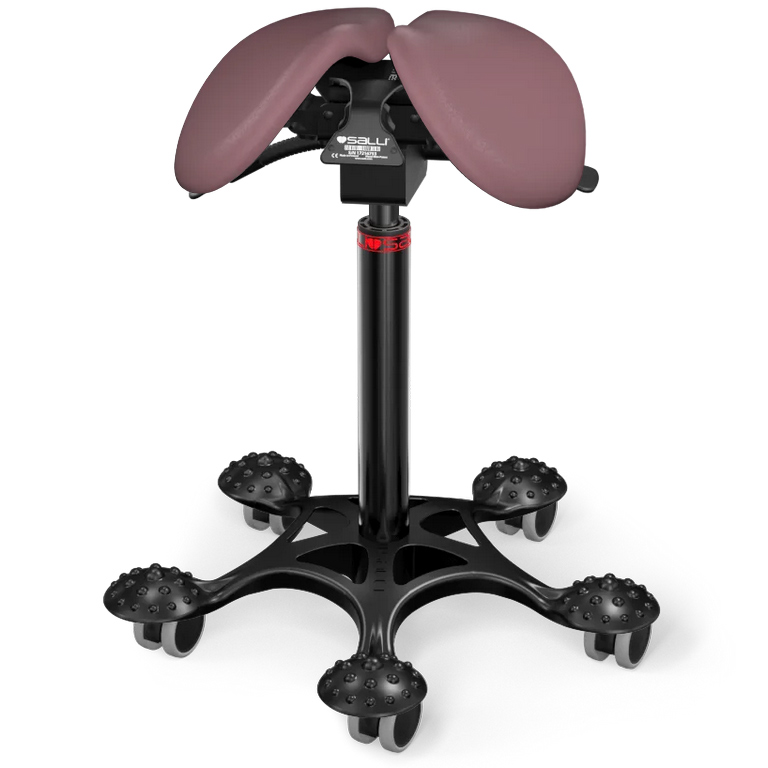 Sedlová stolička Salli MultiAdjuster Farba čalúnenia: Syntetická koža - staroružová #9532, Výška postavy: Nízka (S) - do 150 cm, Konštrukcia: čierna …