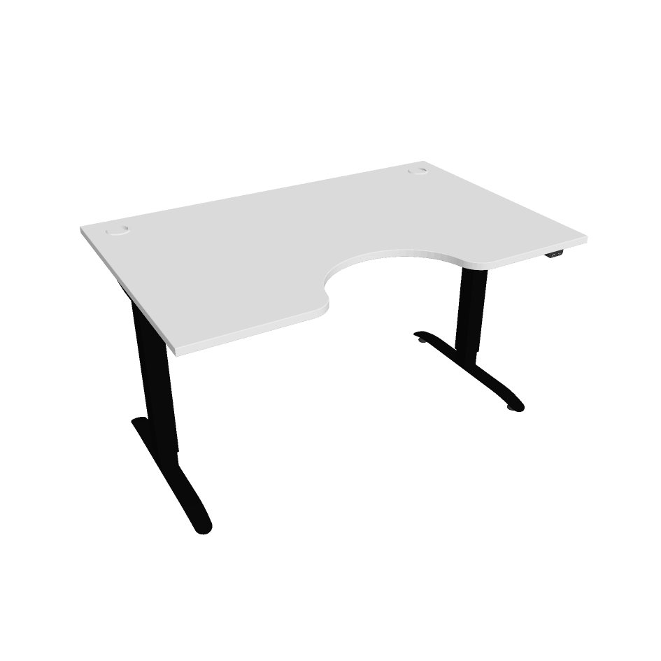 Elektricky výškovo nastaviteľný stôl Hobis Motion Ergo - 2 segmentový, štandardný ovládač Šírka: 140 cm, Farba dosky: biela, Farba kovu: čierna RAL 9…
