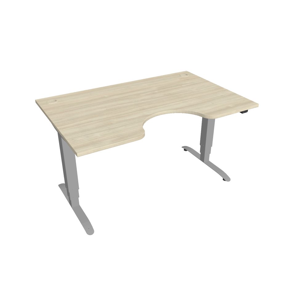 Elektricky výškovo nastaviteľný stôl Hobis Motion Ergo - 3 segmentový, štandardný ovládač Šírka: 140 cm, Farba dosky: agát, Farba kovu: sivá RAL 9006