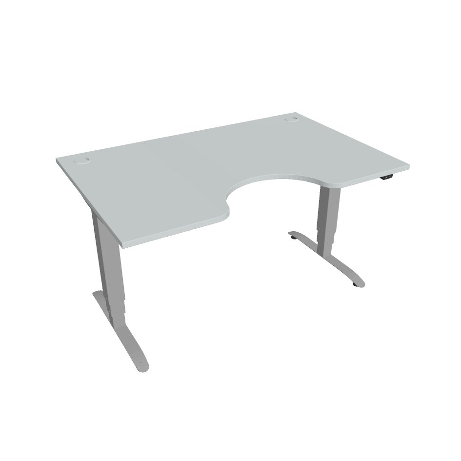 Elektricky výškovo nastaviteľný stôl Hobis Motion Ergo - 3 segmentový, štandardný ovládač Šírka: 140 cm, Farba dosky: sivá, Farba kovu: sivá RAL 9006