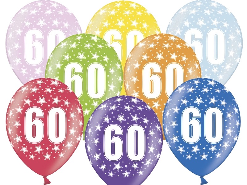 PartyDeco Balónek s číslem 60 narozeninový
