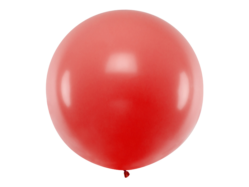PartyDeco Kulatý latexový Jumbo balón 1 m - červený