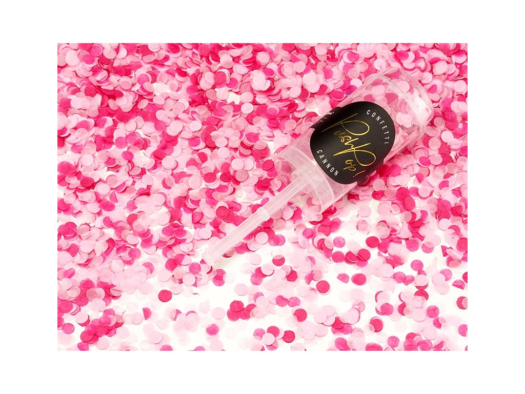 PartyDeco Malé vystřelovací konfety růžoví barvy.