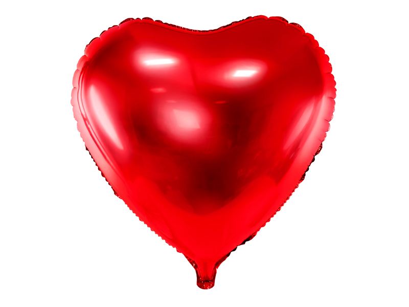 PartyDeco Fóliový balón - červené srdce 45 cm