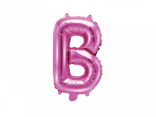 PartyDeco Fóliový balónek Mini - Písmeno B 35cm růžový