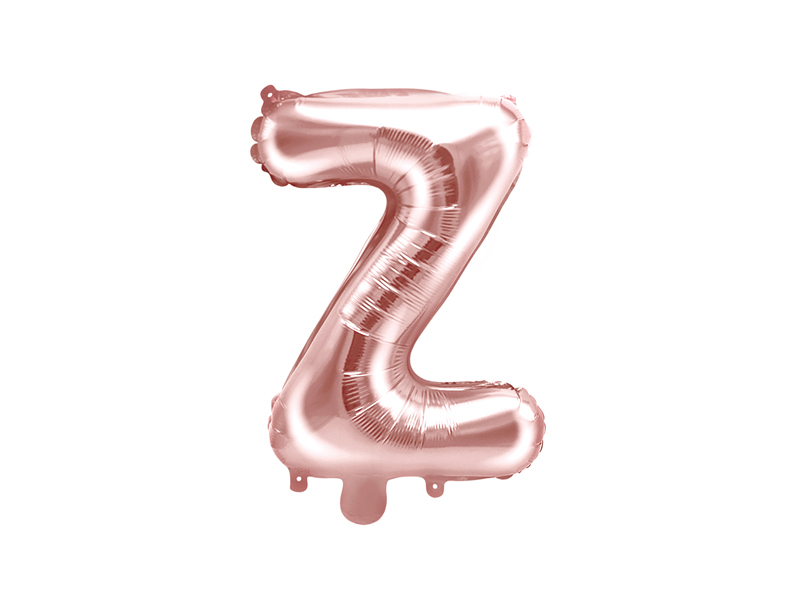 PartyDeco Fóliový balónek Mini - Písmeno Z 35cm růžovo-zlatý