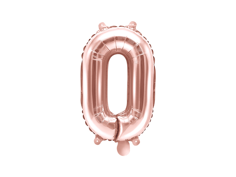 PartyDeco Fóliový balónek Mini - Číslo 0 růžovo-zlatý 35cm