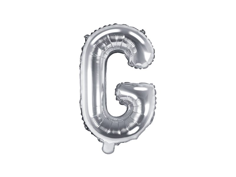 PartyDeco Fóliový balónek Mini - Písmeno G stříbrný 35cm