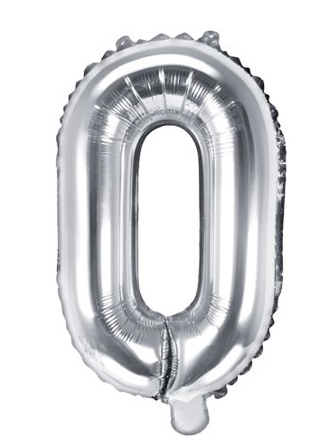 PartyDeco Fóliový balónek Mini - Písmeno O stříbrný 35cm