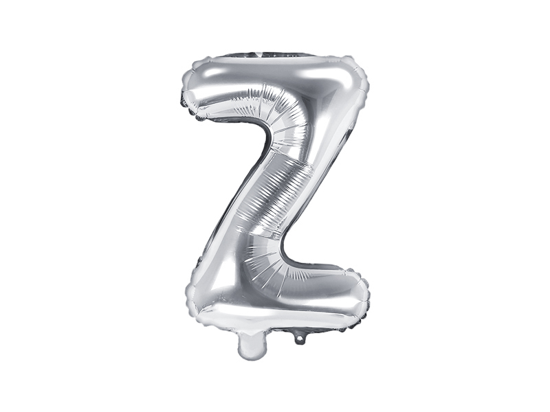 PartyDeco Fóliový balónek Mini - Písmeno Z stříbrný 35cm