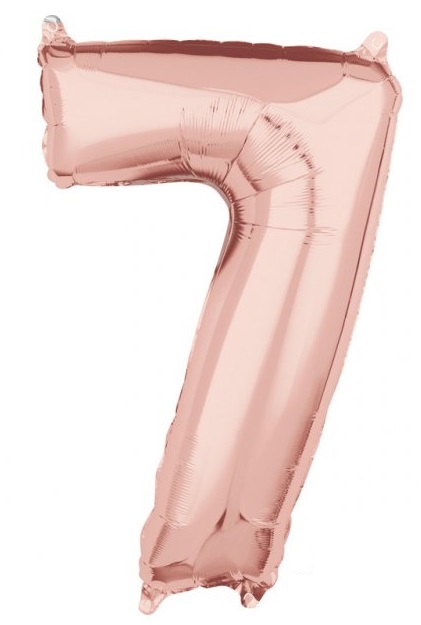 Amscan Fóliový balónek narozeninové číslo 7 růžovo-zlatý 66cm