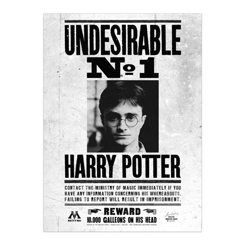 Minalima Plakát Undesirable No.1 - Harry Potter