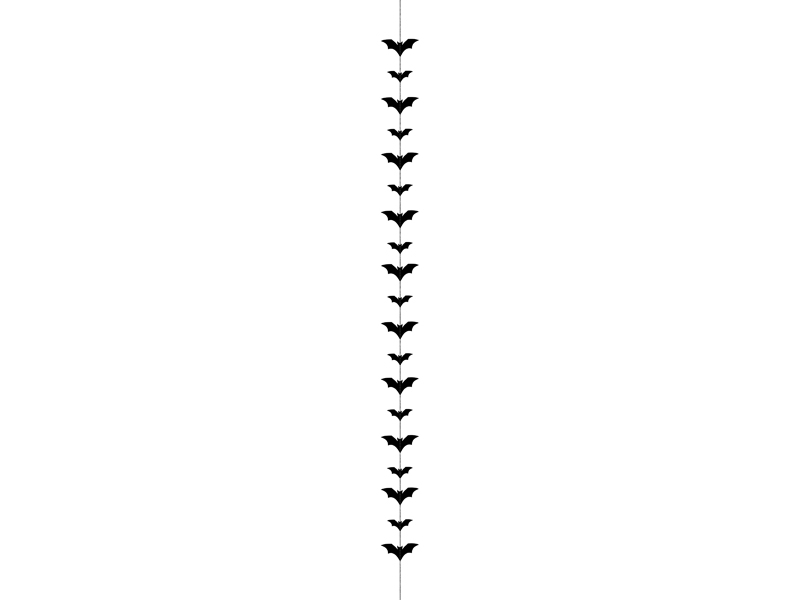 PartyDeco Girlanda netopýr - černá 1,5 m