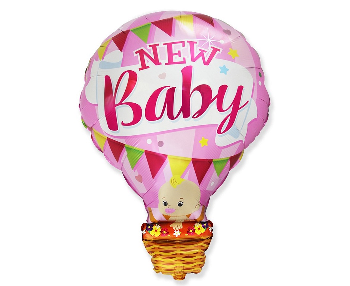 Godan Fóliový balón - New baby růžový 60 cm