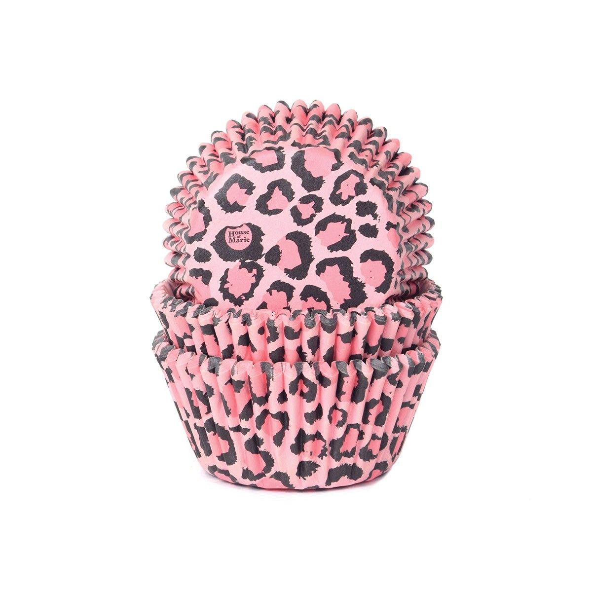House of Marie Košíčky na pečení - Leopardí vzor růžové 50 ks