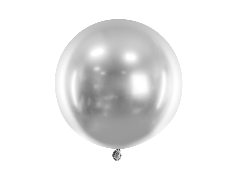 PartyDeco Balónek chromový stříbrný 60 cm