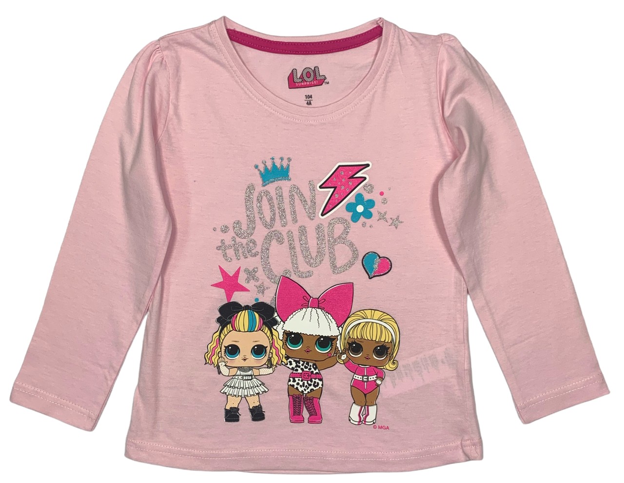 EPlus Dívčí tričko s dlouhým rukávem - LOL Surprise růžové Velikost - děti: 104