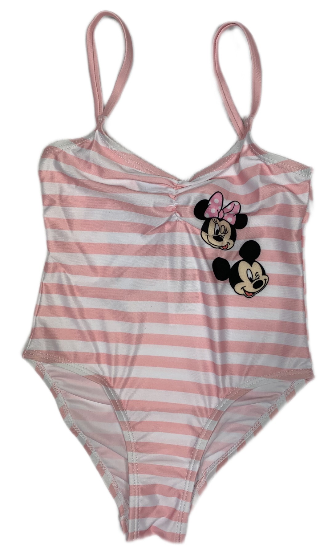 EPlus Jednodílné plavky - Minnie Mouse pruhované růžové Velikost - děti: 116/122