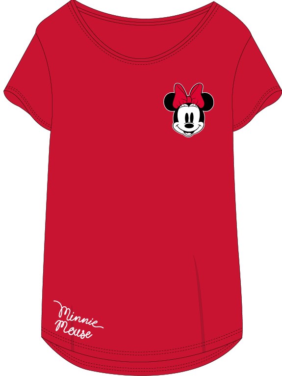 EPlus Dámské pyžamové tričko - Minnie Mouse červené Velikost - děti: XL