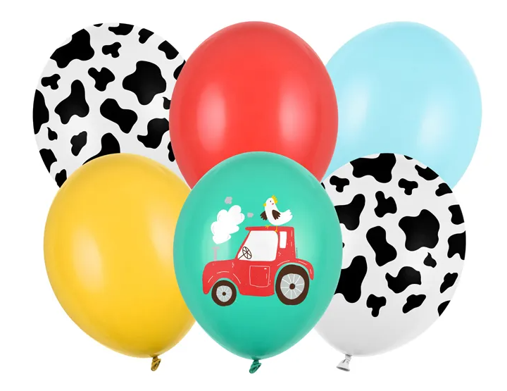 PartyDeco Sada latexových balonů - Farma 6 ks