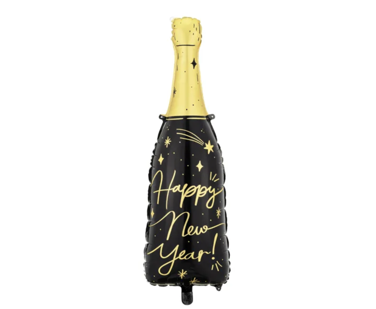 PartyDeco Fóliový balón - Láhev šampaňského Happy New Year
