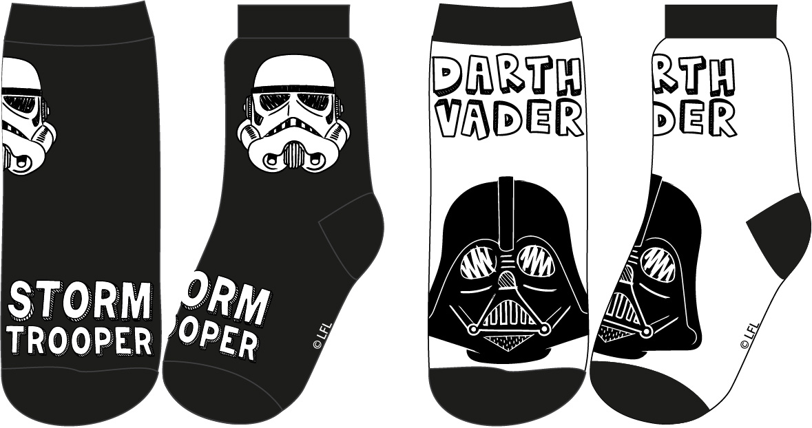 EPlus Sada 2 párů dětských ponožek - Star Wars Velikost ponožek: 23-26
