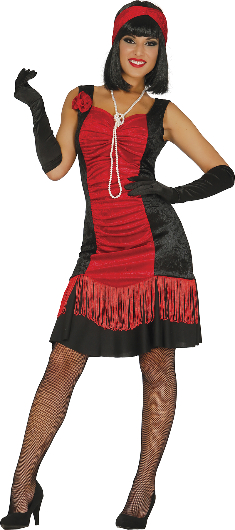 Guirca Dámský kostým - Charleston červeno-černý Velikost - dospělý: M