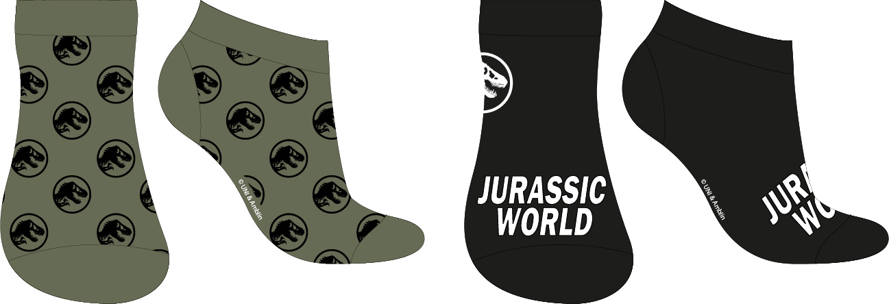 EPlus Sada 2 párů dětských ponožek - Jurassic World Velikost ponožek: 35-38