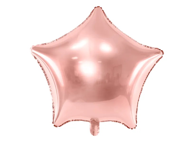PartyDeco Fóliový balón - Hvězda, růžovo-zlatá 70 cm