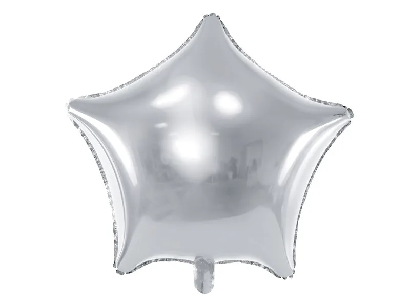 PartyDeco Fóliový balón - Hvězda, stříbrná 70 cm