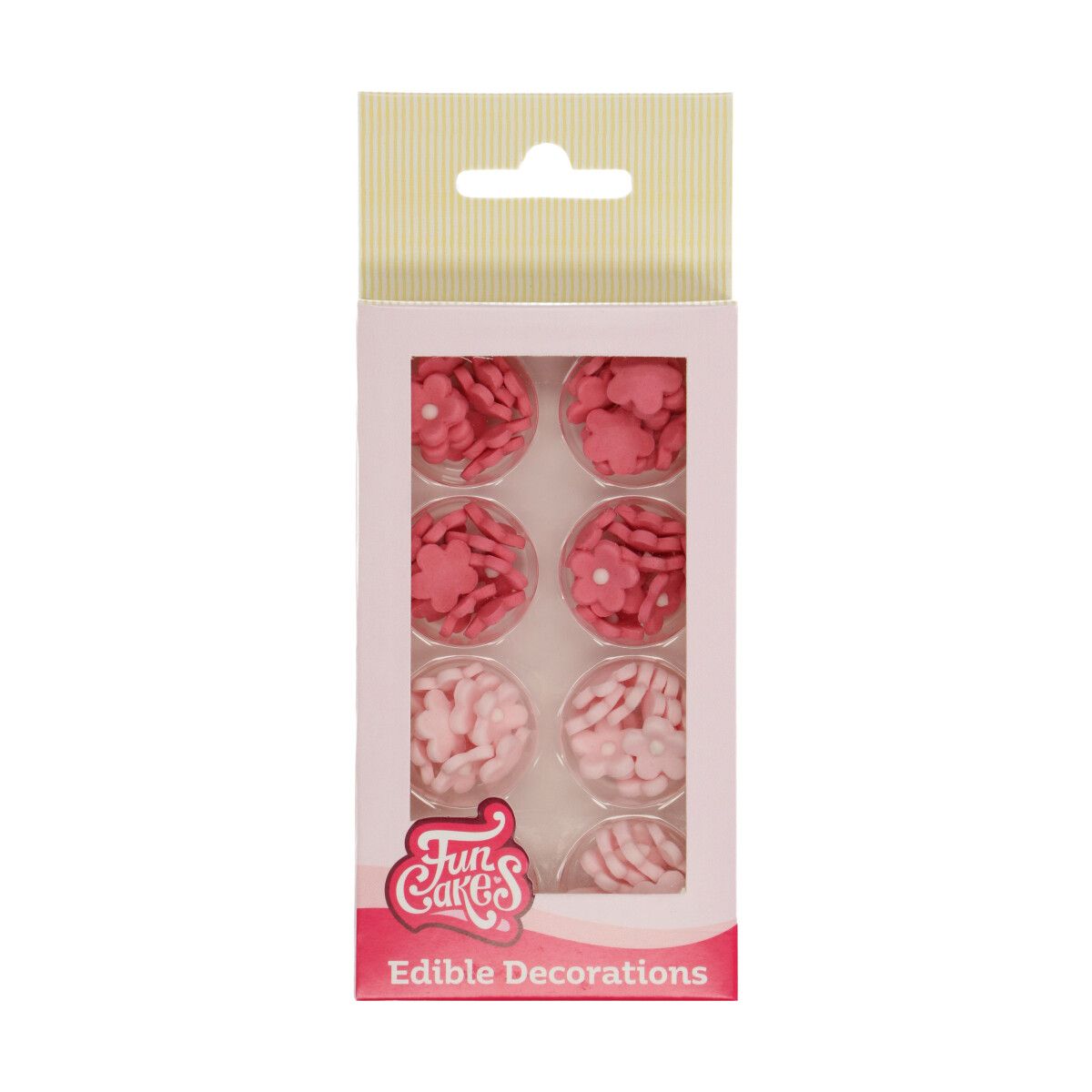 Funcakes Cukrové zdobení - Kvítky růžové 64 ks