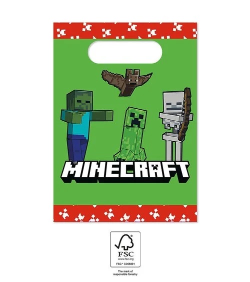 Procos Dárková party taška - Minecraft 4 ks