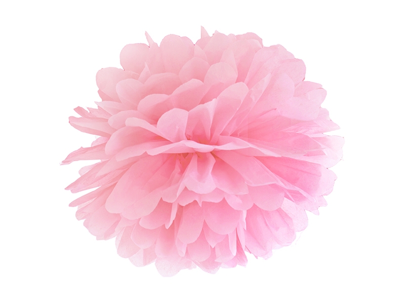PartyDeco Pompom ve tvaru květu světle růžový 35 cm