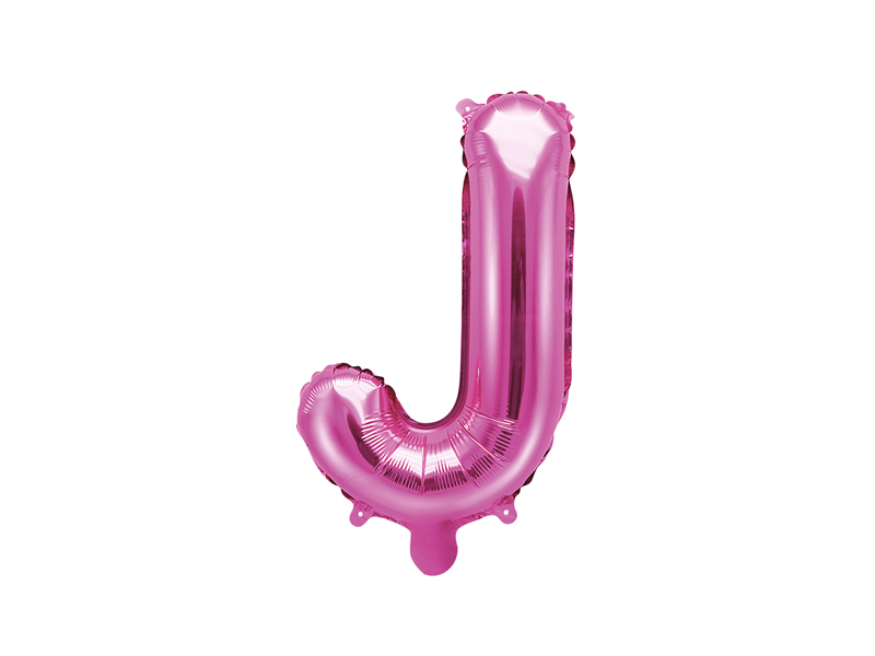 PartyDeco Fóliový balón Mini - Písmeno J 35 cm ružový